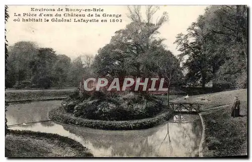 Ansichtskarte AK Environs de Rozoy en Brie La Piece d&#39eau du Chateau de la Grange ou habitait le General Lafay