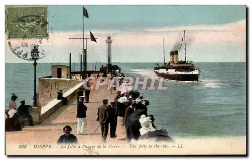 Ansichtskarte AK Dieppe La Jetee a L&#39heure de la Maree Bateau