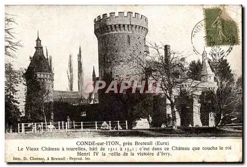 Ansichtskarte AK Conde Sur Iton pres Breteuil Le Vieux Chateau a Tourelles