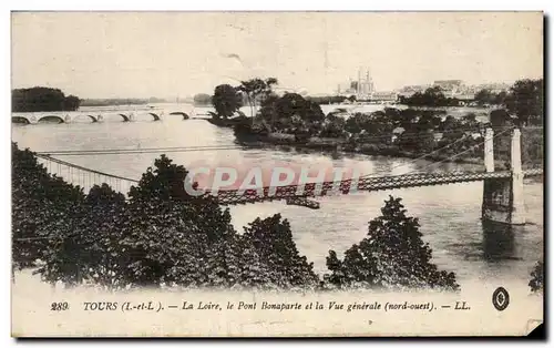 Ansichtskarte AK Tours La Loire le Pont Bonaparte et la Vue generale