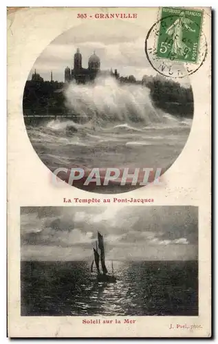 Cartes postales Granville La Tempete au Pont Jacques Soleil sur la Mer