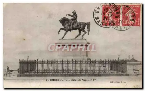 Ansichtskarte AK Cherbourg Statue de Napoleon 1er