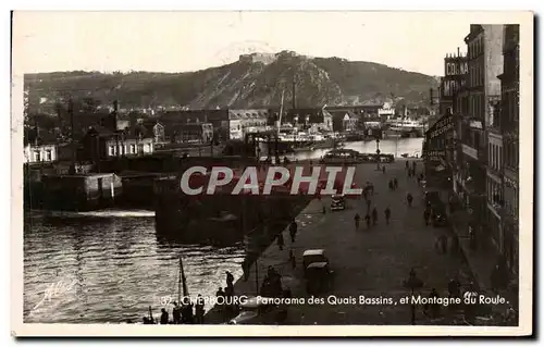 Ansichtskarte AK Cherbourg Panorama de Quais Bassins et Montagne du Roule