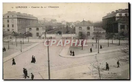 Ansichtskarte AK Limoges Caserne du 21eme Chasseurs Militaria