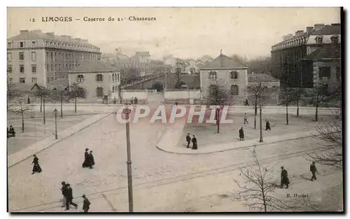 Cartes postales Limoges Caserne du 21eme Chasseurs Militaria