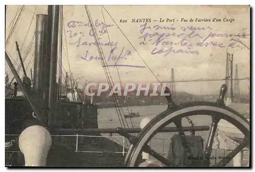 Cartes postales Nantes Le Port Vue de l&#39arriere d&#39un Cargo