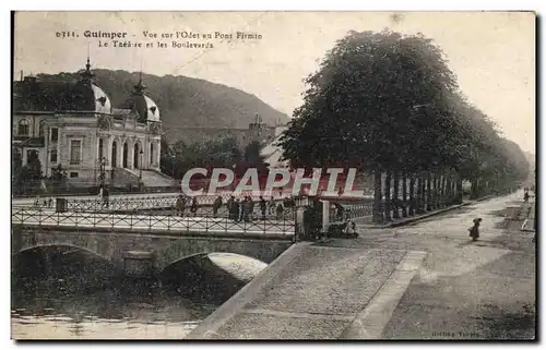 Cartes postales Quimper Vue sur I'Odet au Pont Firmin Le Theatre et les Boulevards