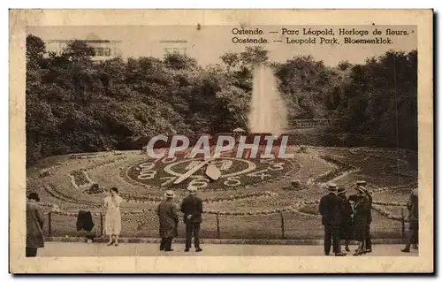 Cartes postales Oostende Leopold Park Bloemenklok