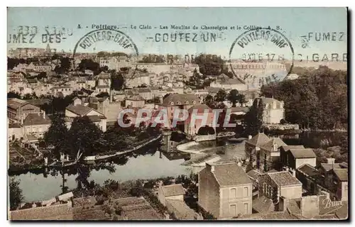 Cartes postales Poitiers La Clain Les Moulins de Chasseigne et la College