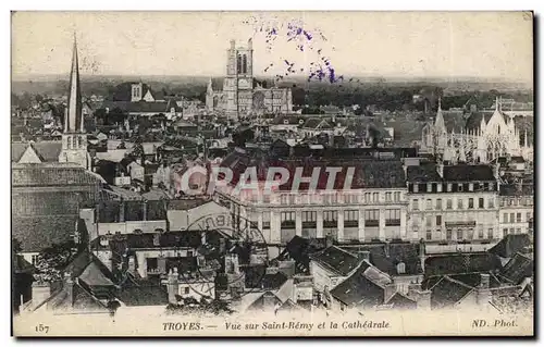 Ansichtskarte AK Troyes Vue Sur Saint Remy Et La Cathedrale