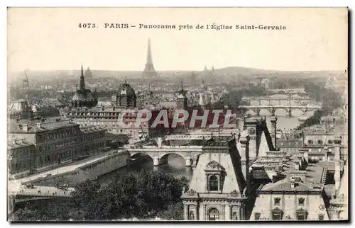 Ansichtskarte AK Paris Panorama Pris De l&#39Eglise Saint Gervais Tour Eiffel