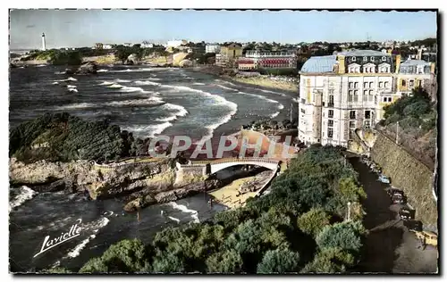 Moderne Karte Biarritz Vue Generale Sur Le Basta La Grande Plage Et Le Phare