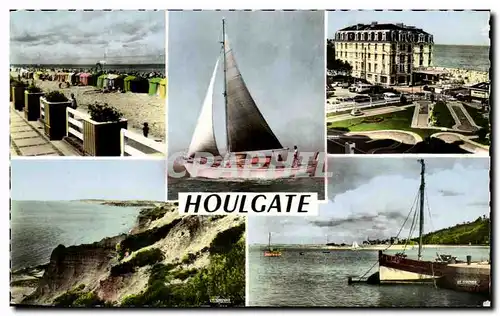 Cartes postales moderne Houlgate la Plage Les rochers noires golf miniature le port Un voilier