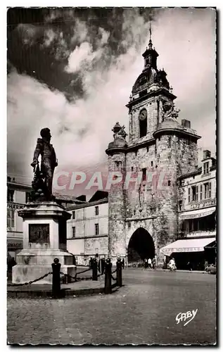 Cartes postales moderne La Rochelle Statue de l&#39Amiral Duperre et Tour de la Grosse Horloge