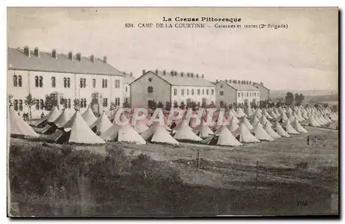 Ansichtskarte AK La Creuse Pittoresque Camp De La Courtine Casernes et tentes Militaria