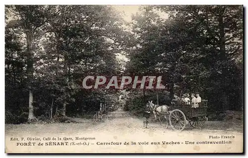 Cartes postales Foret de Senart Carrefour de la Voie aux Vaches Une Contravention Gendarme