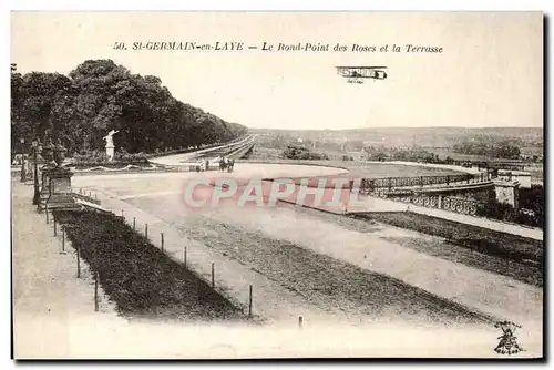 Cartes postales St Germain en Laye le rord point des roses et la terrasse Avion