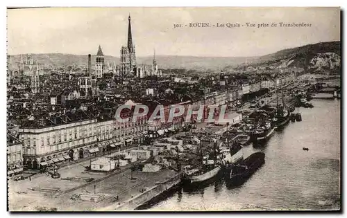 Ansichtskarte AK Rouen Les Quais Vue Prise du Transbordeur Bateaux