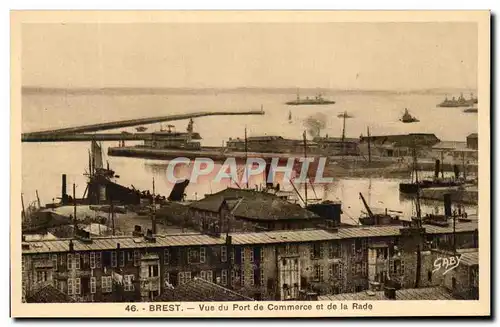 Ansichtskarte AK Brest Vue Du Port De Commerce Et De La Rade Bateaux