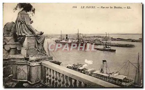 Cartes postales Le Havre Vue Sur Les Bassins Bateaux