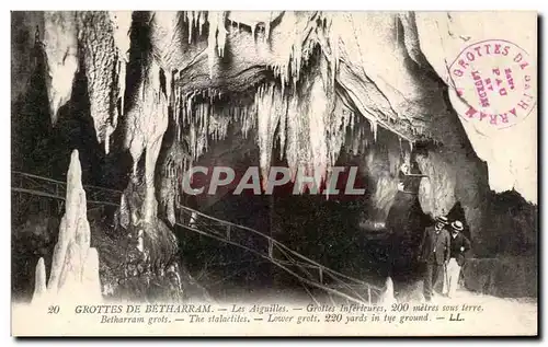 Cartes postales Grottes De Betharram Les Aiguilles Grottes Inferieures Metres Sous Terre