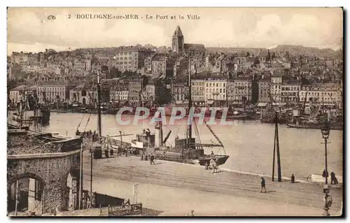 Cartes postales Boulogne sur Mer Le Port et la Ville Bateaux