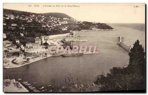 Cartes postales Nice L&#39Entree du Port et le Mont Boron Bateaux