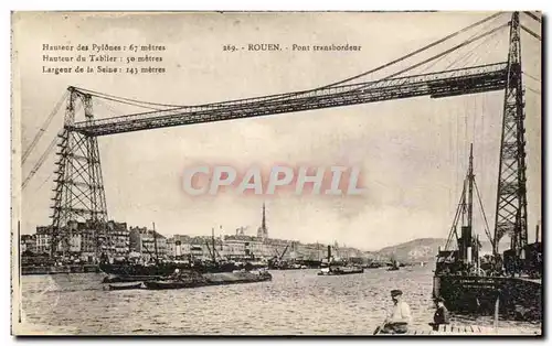 Cartes postales Rouen Pont Transbordeur Bateaux