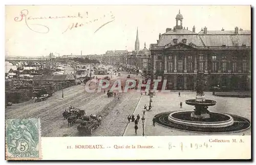 Ansichtskarte AK Bordeaux Quai de la Douane