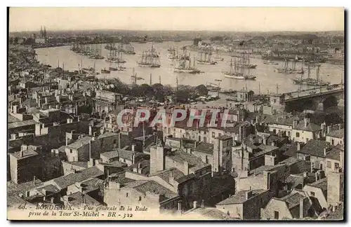 Cartes postales Bordeaux Vue generale de la Rade Prise de la Tour St Michel Bateaux