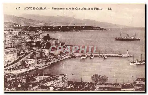 Cartes postales Monte Carlo Panorama towards the Cape Martin and Italy