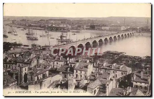 Ansichtskarte AK Bordeaux Vue generale prise de la Tour St Michel