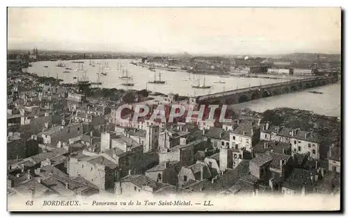 Ansichtskarte AK Bordeaux Panorama vu de la Tour Saint Michel Bateaux