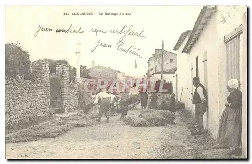 REPRO Ile De Re Le Battage du ble