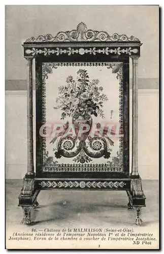 Cartes postales Chateau de La Malmaison Ecran de la chambre a coucher de l'imperatrice Josephine