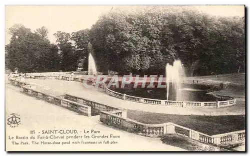 Ansichtskarte AK Saint Cloud Le Parc Le Bassin Du Fer A Cheval Pendant Les Grandes Eaux