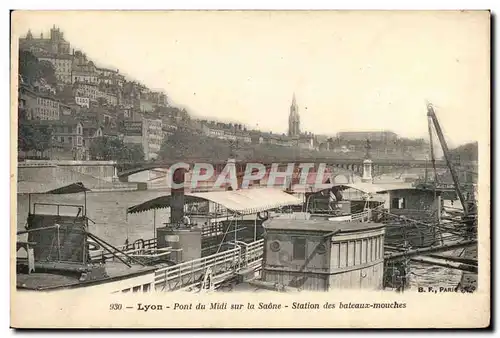 Cartes postales Lyon Pont Du Midi Sur La Saone Station Des Bateaux Mouches