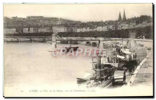 Ansichtskarte AK Lyon Vue sur la Saone vers les Chartreux Bateaux