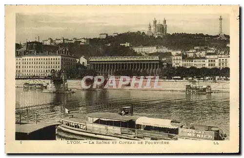 Ansichtskarte AK Lyon La Saone Et Coteau de Fourviere Peniche Chocolat Menier