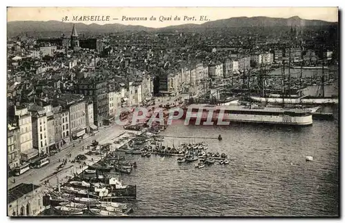 Ansichtskarte AK Marseille Panorama du Quai du Port Bateaux