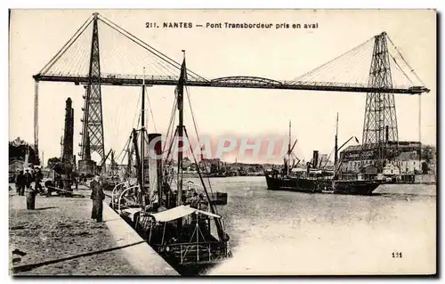 Cartes postales Nantes Pont Transbordeur pris en aval Bateaux