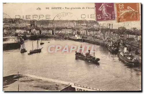 Cartes postales Dieppe Vue generale Bateaux