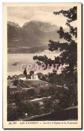 Cartes postales Lac d&#39Annecy Sevrier L&#39Eglise et la Tournette