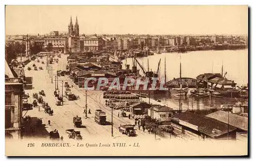 Cartes postales Bordeaux Les Quais Louis XVIII Bateaux