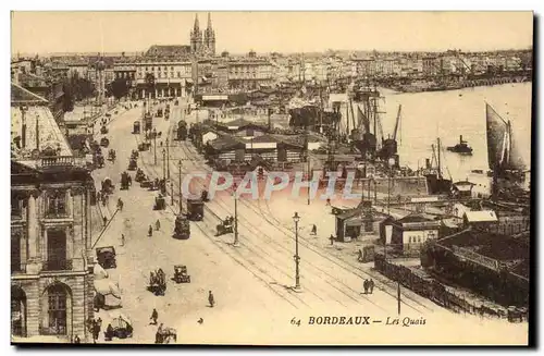 Cartes postales Bordeaux Les Quais Bateaux