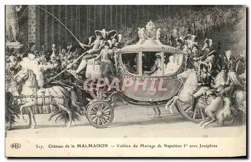 Cartes postales Chateau de la Malmaison Voiture du Mariage de Napoleon l avre Josephine