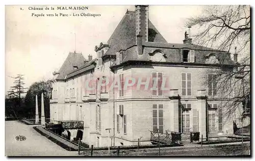 Ansichtskarte AK Chateau de la Malmaison Facade Vers le Parc Les Obelisques