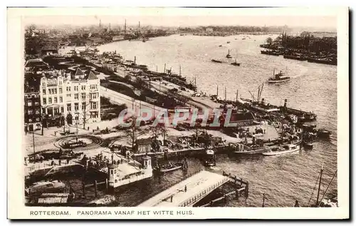 Cartes postales Rotterdam Panorama Vanaf Het Witte Huis Bateaux