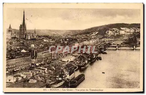 Ansichtskarte AK Rouen Les Quais Vue Prise du Transbordeur Bateaux