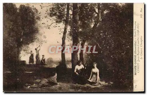 Ansichtskarte AK Musee Conde Chantilly Ecole Francaise Corot le concert champetre